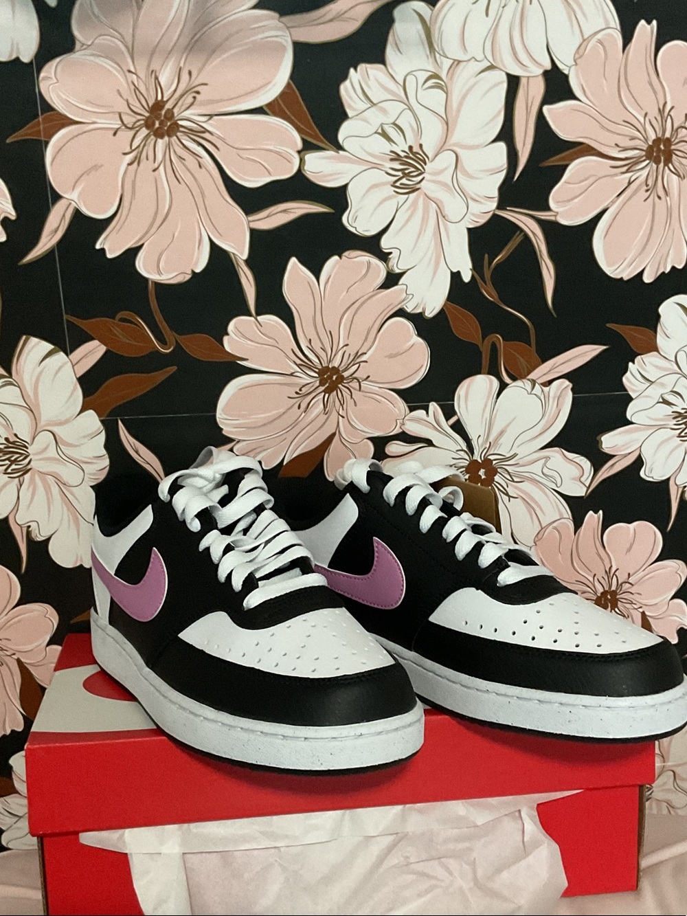 Nike Black, White & Pink Low-Top Sneakers